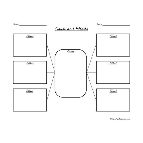 Cause and Effect Graphic Organizer