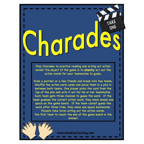Charades Verbs Game