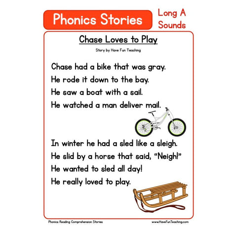 Chase Had a Bike That Was Gray. Worksheet