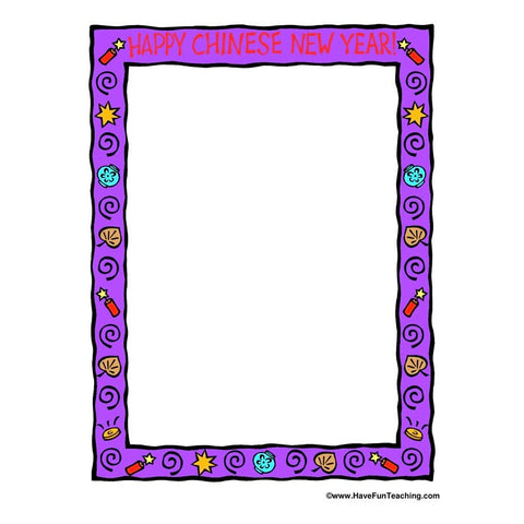 Chinese New Year Border Paper 02 Worksheet