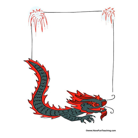 Chinese New Year Border Paper 03 Worksheet
