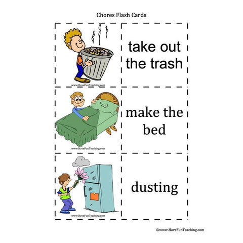 Chores Flash Cards