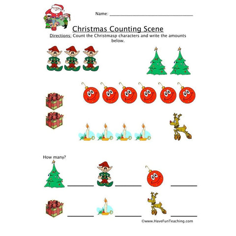 Christmas Counting Worksheet 2