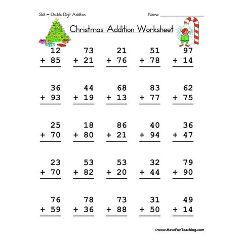 Christmas Math Worksheet