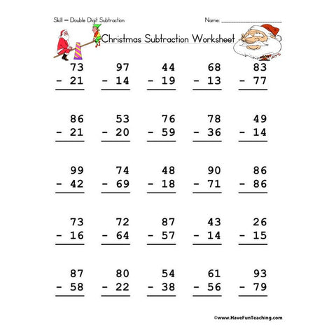Christmas Math Worksheet 3