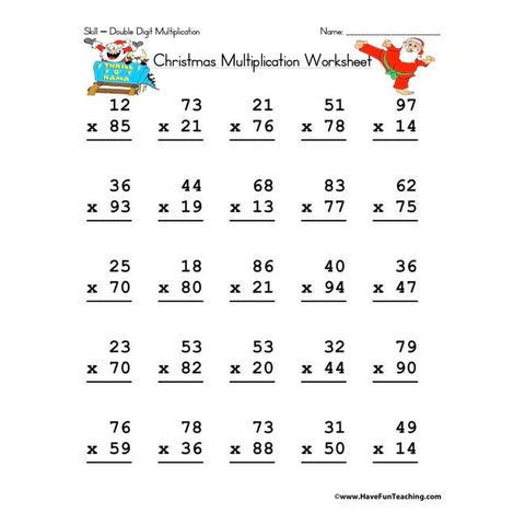 Christmas Math 6 Worksheet