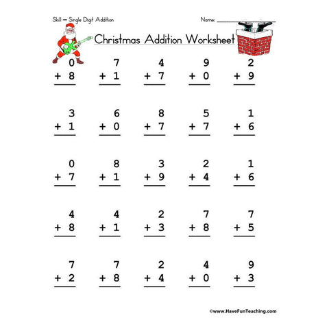 Christmas Math Worksheet 5