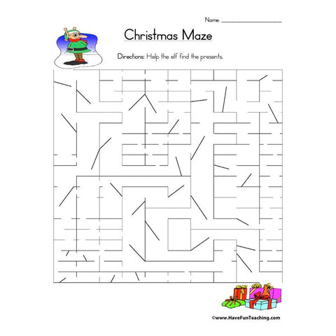Christmas Maze Worksheet