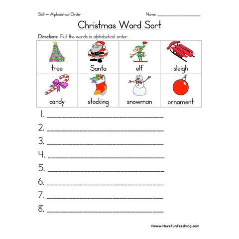 Alphabetical Order Worksheet 31