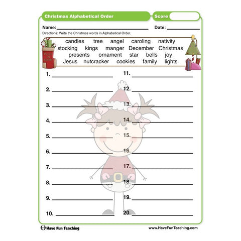 Alphabetical Order Worksheet 32