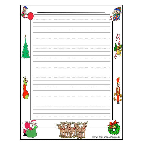 Christmas Writing Paper Worksheet