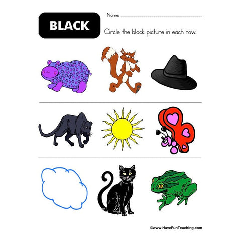 Color Black Worksheet
