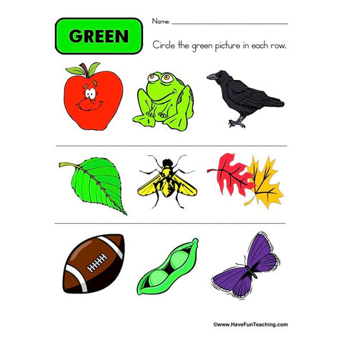 Color Green Worksheet
