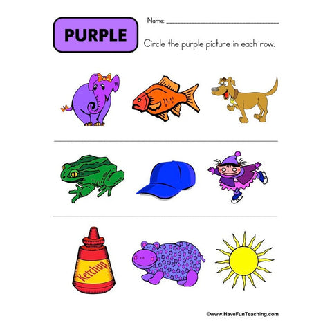 Color Purple Worksheet