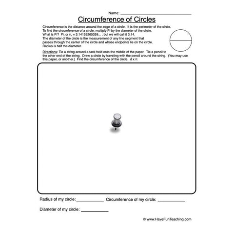 Circumference Circles Worksheet 2