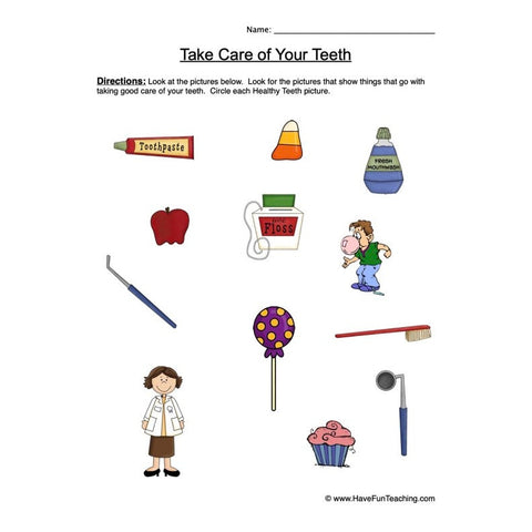 Clean Teeth Worksheet