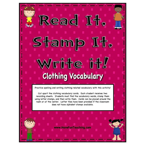 Clothing Words Game