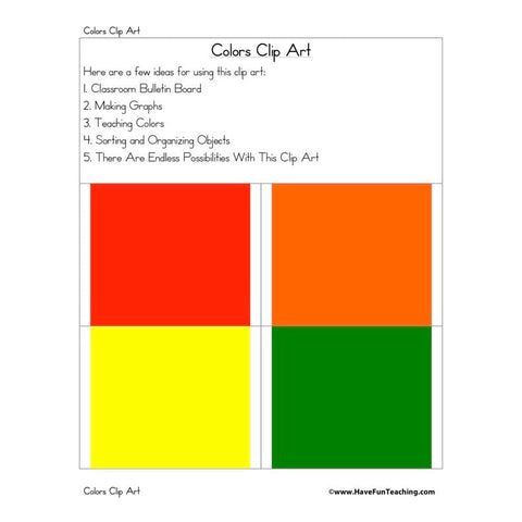 Colors Clip Art Worksheet