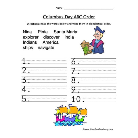 Alphabetical Order Worksheet 33