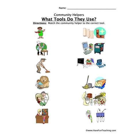 Community Helper Tools Worksheet