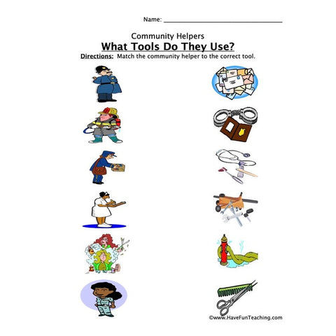Community Helper Tools Worksheet 2
