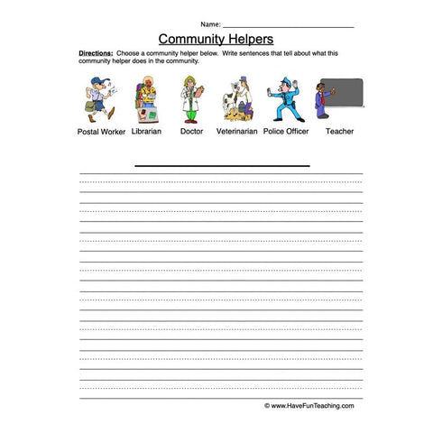 Community Helpers Worksheet 2