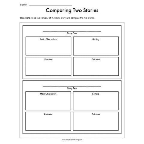 Compare Two Stories Worksheet