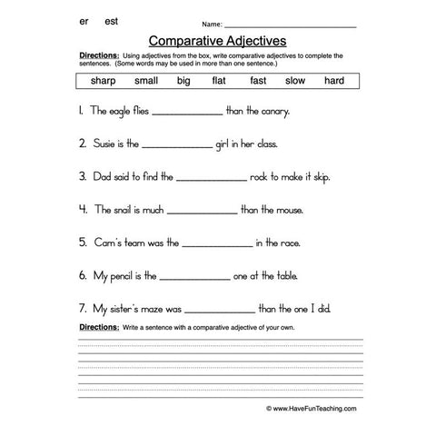 Comparing Adjectives Worksheet 2