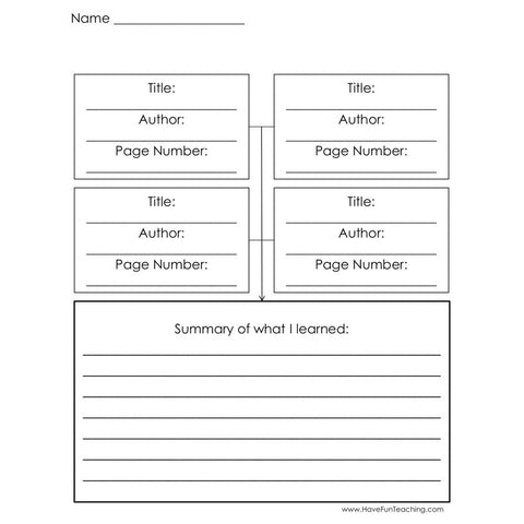 Comparing Four Texts Graphic Organizer