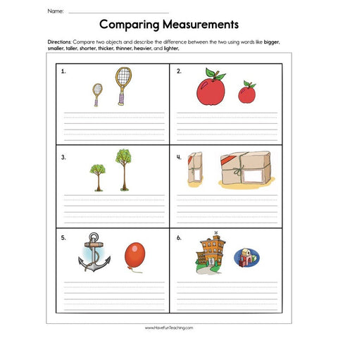 Comparing Measurements Worksheet