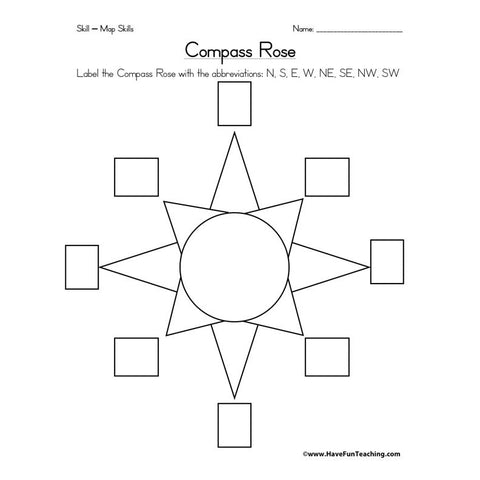 Compass Rose Worksheet