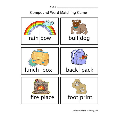 Compound Word Matching Worksheet