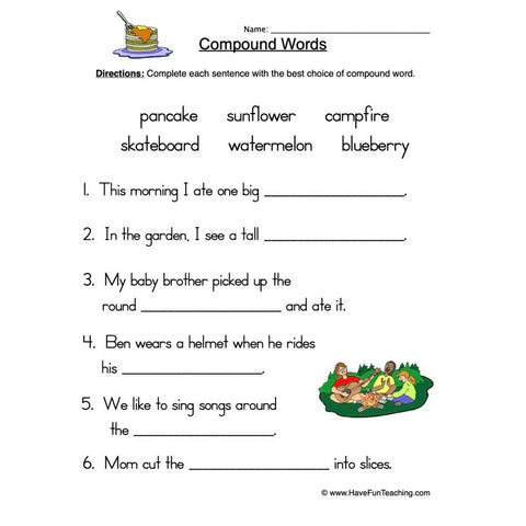 Compound Words Worksheet 7