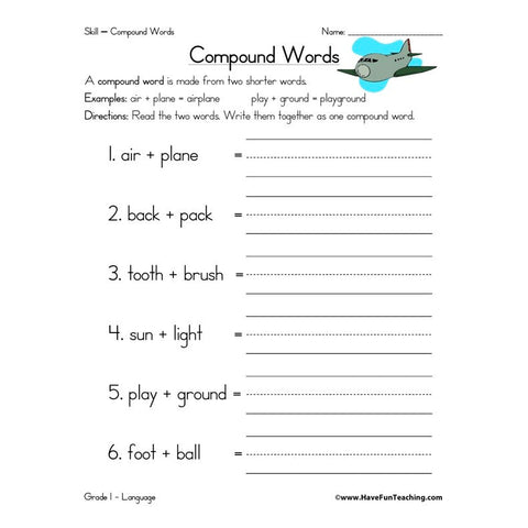 Compound Words Worksheet