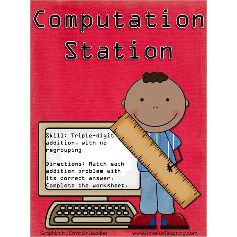 Computation Station Triple Digit Addition Game