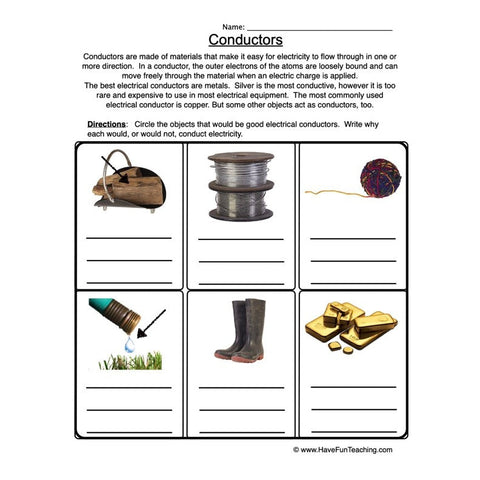Conductors Worksheet