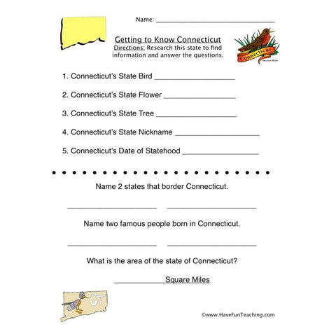 Connecticut Worksheet