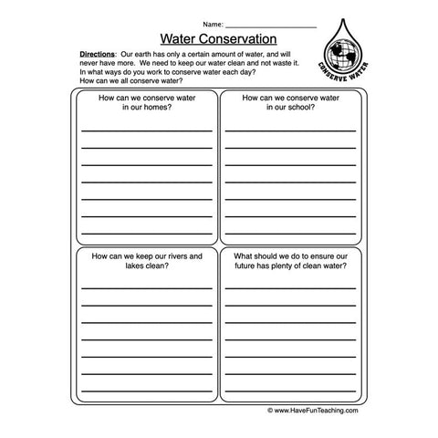 Conservation Worksheet
