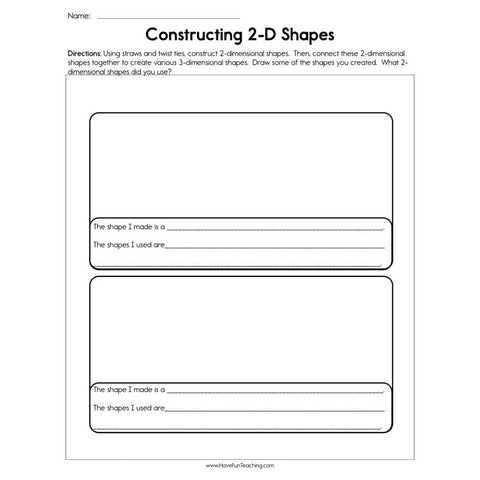 Constructing 2D Shapes Worksheet