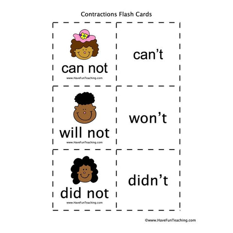 Contractions Flash Cards