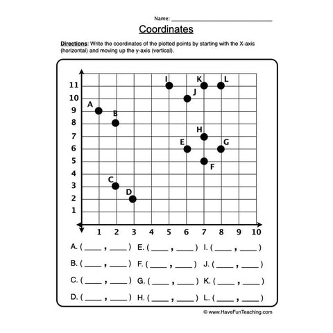 Coordinates Worksheet 2