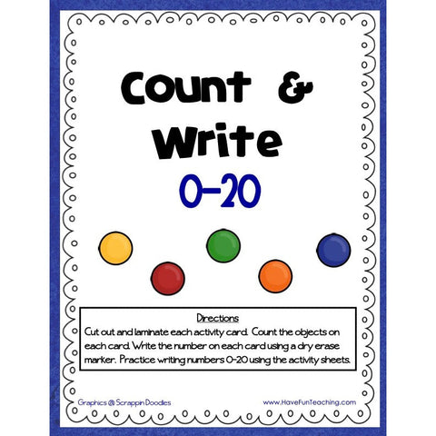 Count and Write 0-20 Game