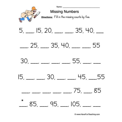 Count Fives Worksheet