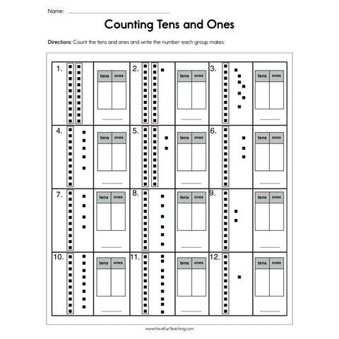 Count Tens and Ones Worksheet