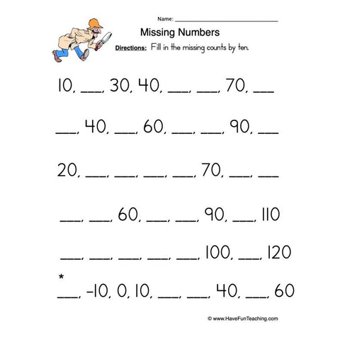 Count Tens Worksheet
