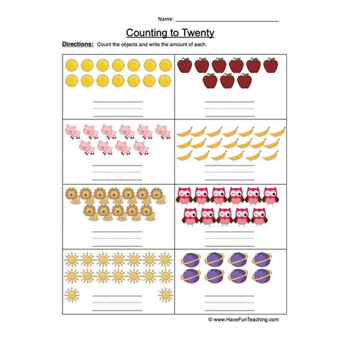 Count to 20 Worksheet