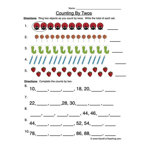 Counting by Twos Worksheet