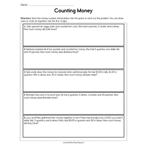 Counting Money Worksheet 3