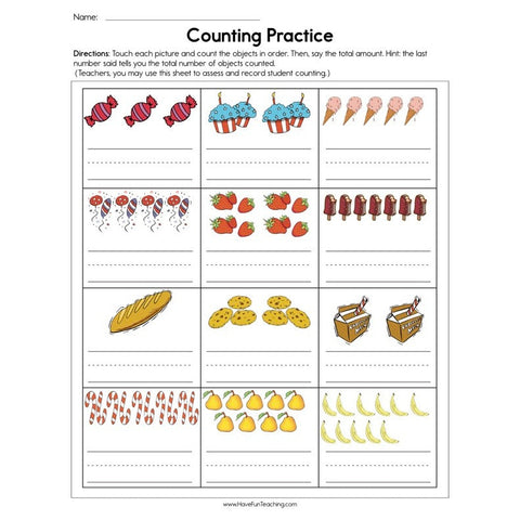 Counting Practice Worksheet