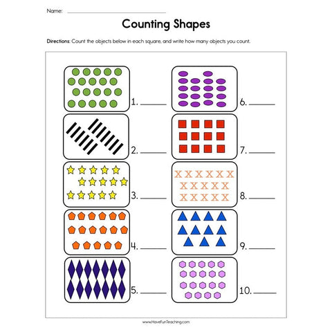 Counting Shapes Worksheet